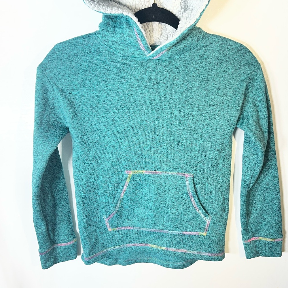 Mudd Teal Kids Sherpa Lined Hoodie 104